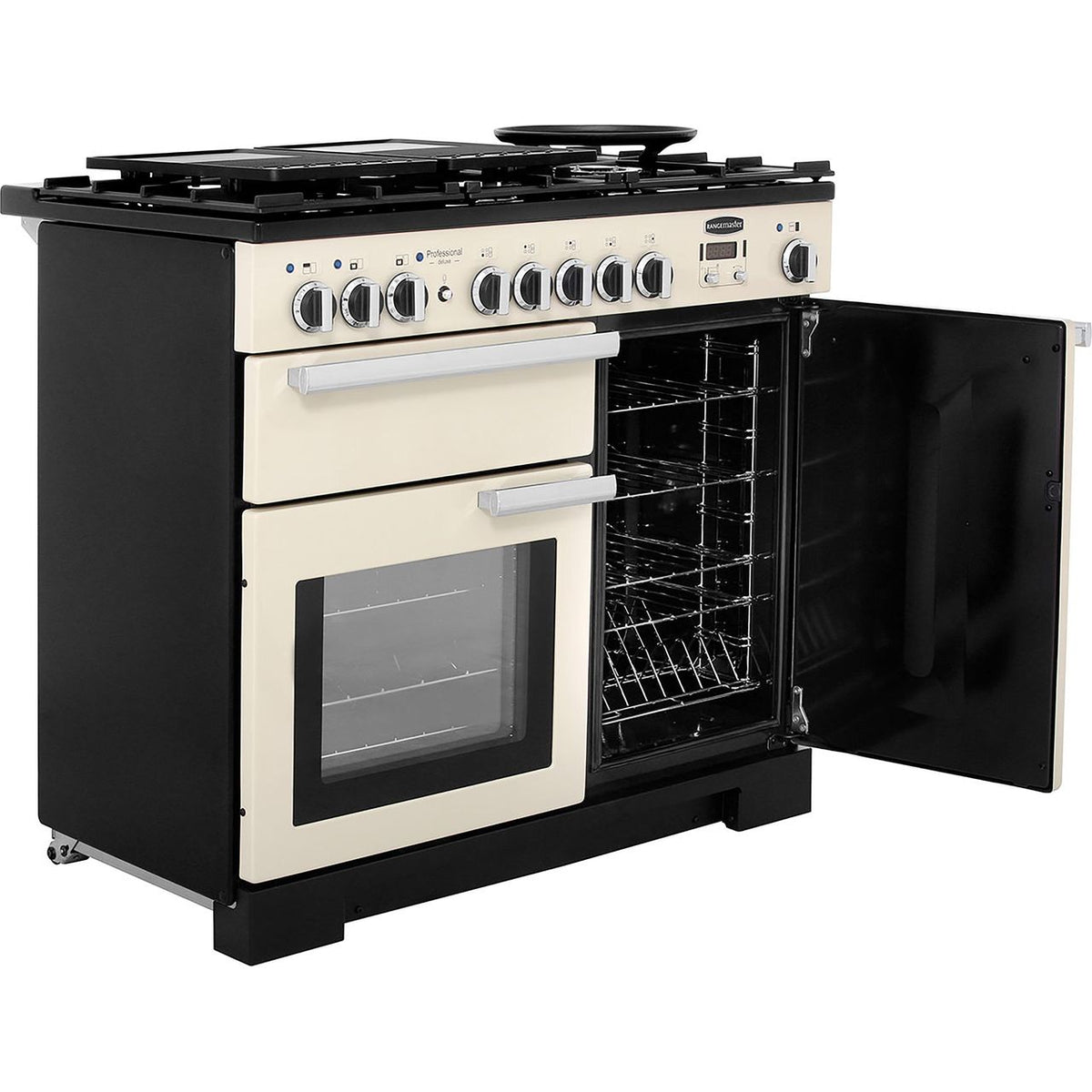 Rangemaster Professional Deluxe PDL100DFFCR-C 100cm Dual Fuel Range Cooker - Cream - A-A Rated