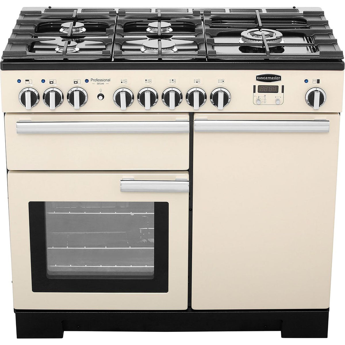 Rangemaster Professional Deluxe PDL100DFFCR-C 100cm Dual Fuel Range Cooker - Cream - A-A Rated