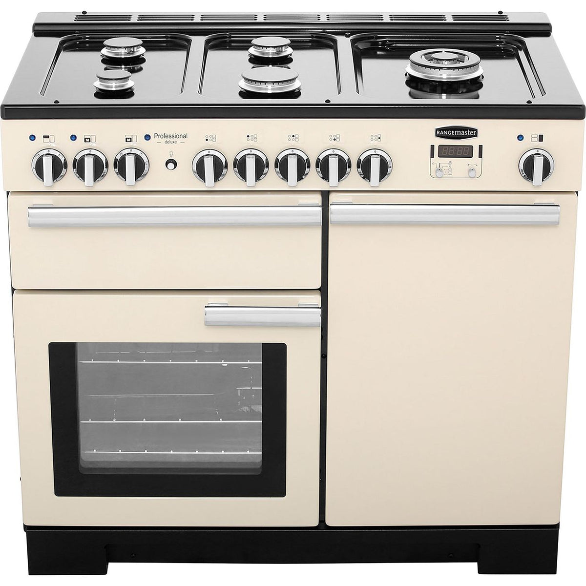 Rangemaster Professional Deluxe PDL100DFFCR-C 100cm Dual Fuel Range Cooker - Cream - A-A Rated