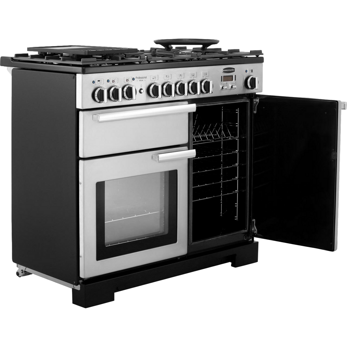 Rangemaster Professional Deluxe PDL100DFFSS-C 100cm Dual Fuel Range Cooker - Stainless Steel - A-A Rated