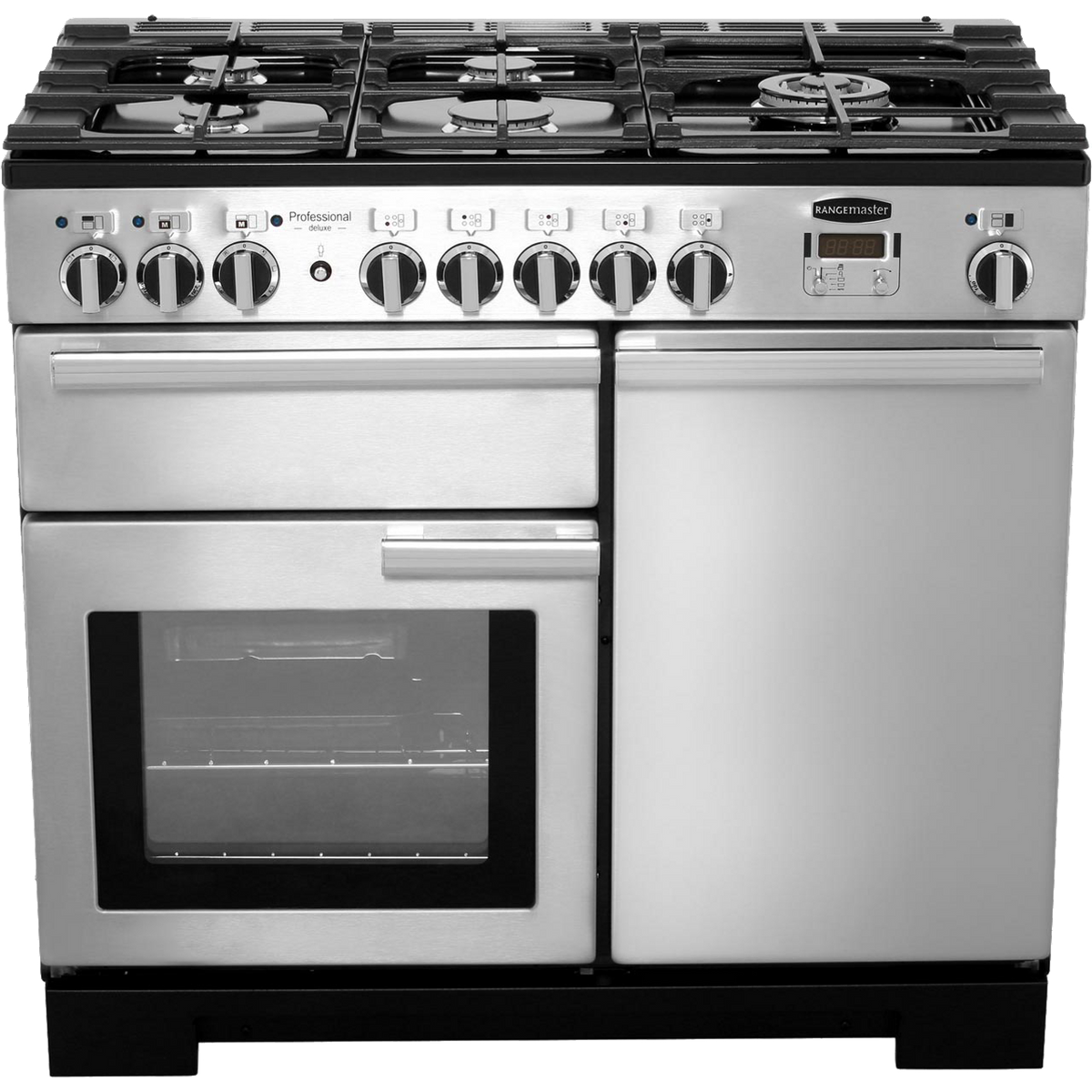 Rangemaster Professional Deluxe PDL100DFFSS-C 100cm Dual Fuel Range Cooker - Stainless Steel - A-A Rated