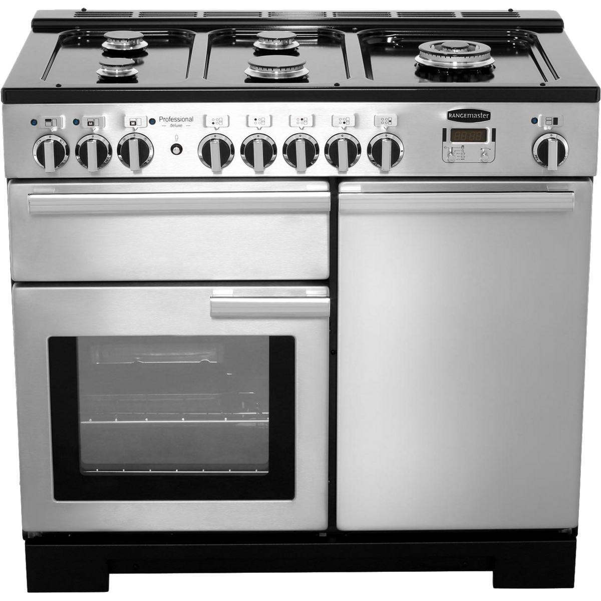 Rangemaster Professional Deluxe PDL100DFFSS-C 100cm Dual Fuel Range Cooker - Stainless Steel - A-A Rated