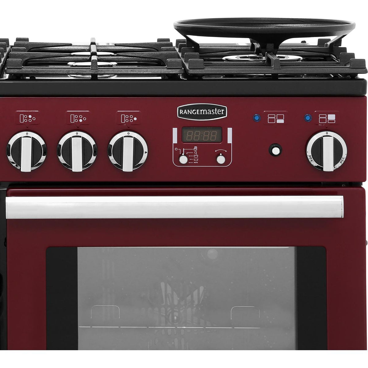 Rangemaster Professional Deluxe PDL110DFFCY-C 110cm Dual Fuel Range Cooker - Cranberry - A-A Rated