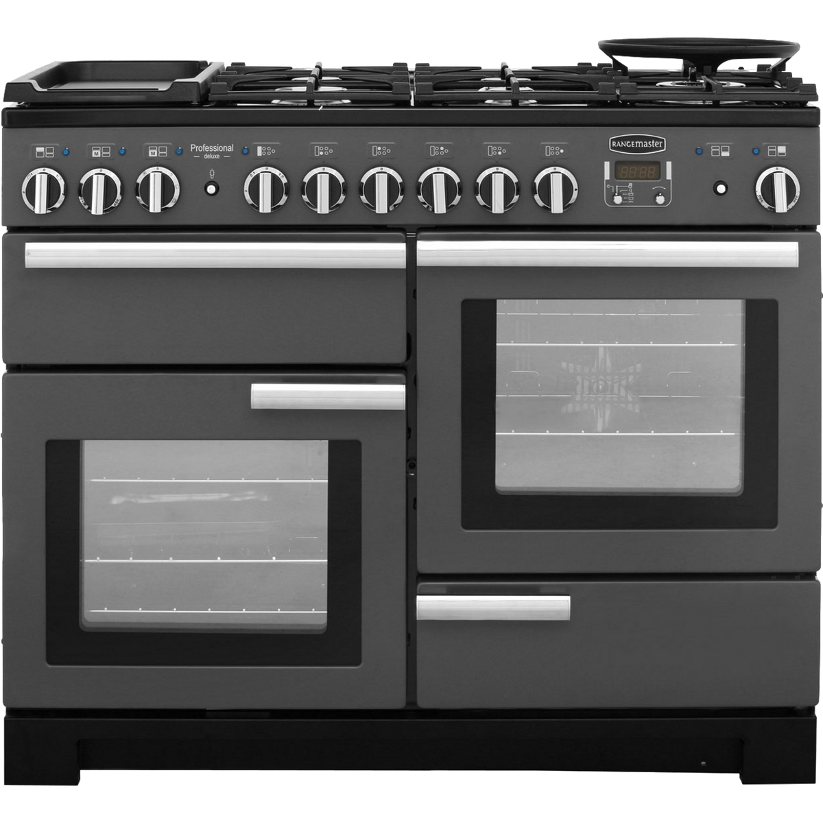 Rangemaster Professional Deluxe PDL110DFFSL-C 110cm Dual Fuel Range Cooker - Slate - A-A Rated