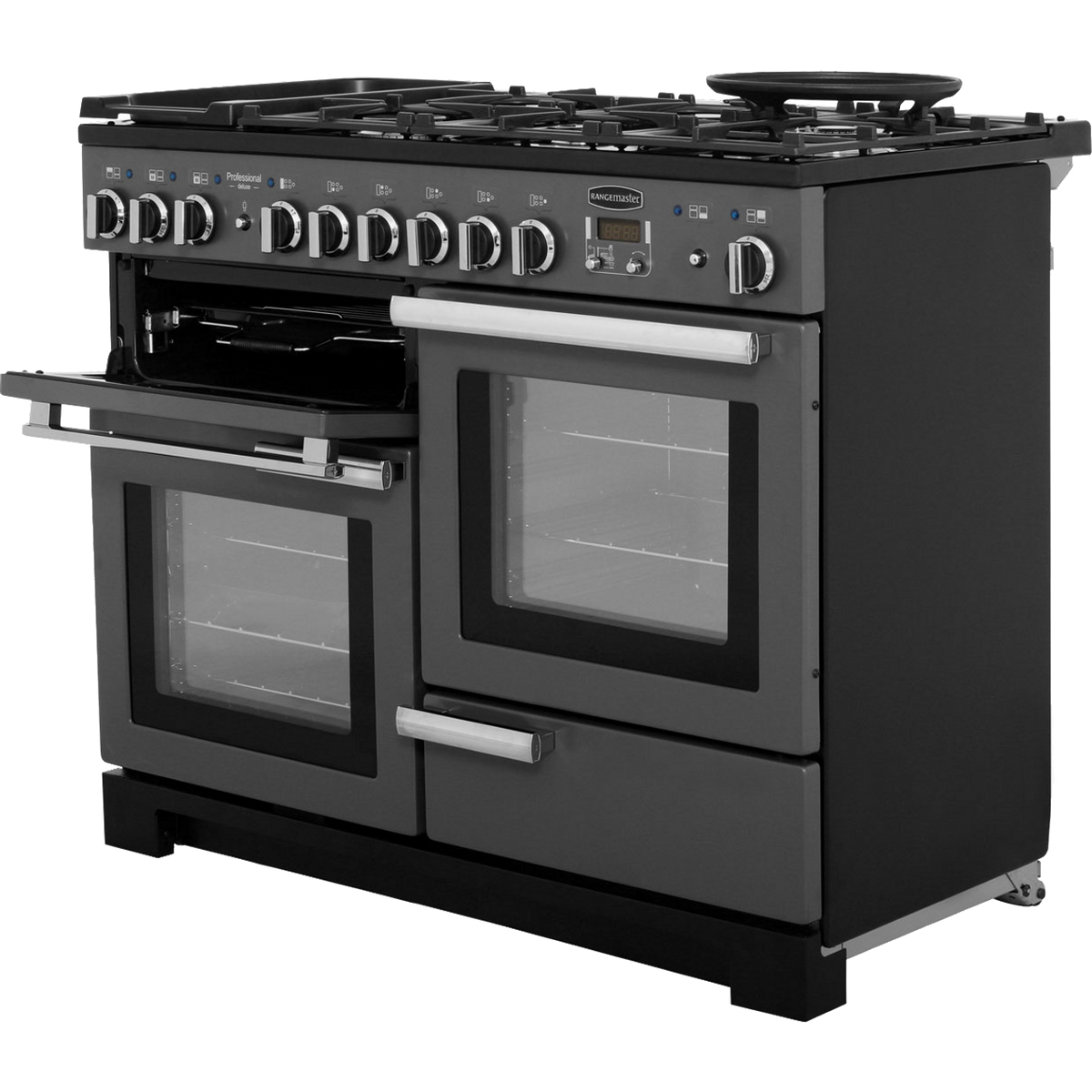 Rangemaster Professional Deluxe PDL110DFFSL-C 110cm Dual Fuel Range Cooker - Slate - A-A Rated