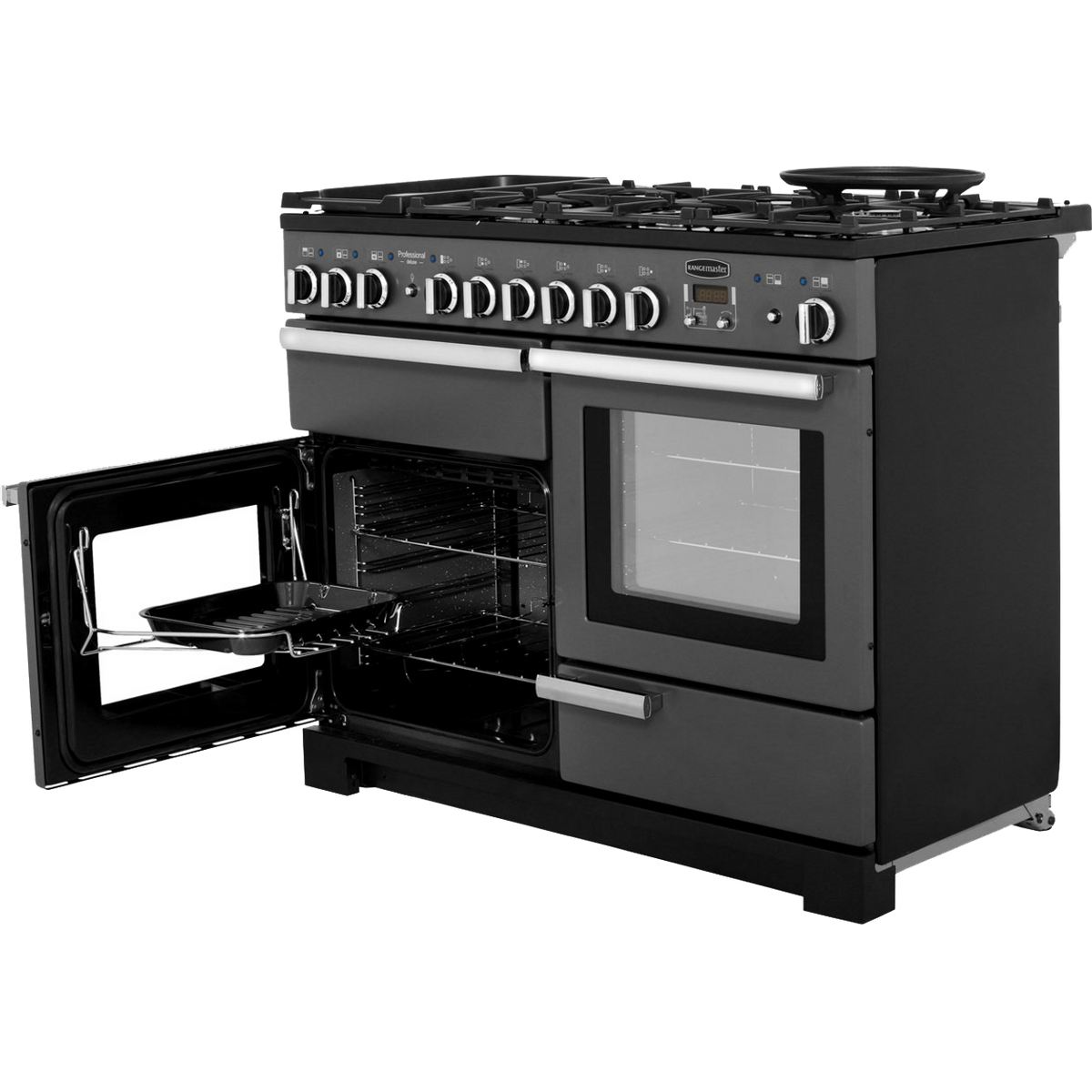 Rangemaster Professional Deluxe PDL110DFFSL-C 110cm Dual Fuel Range Cooker - Slate - A-A Rated