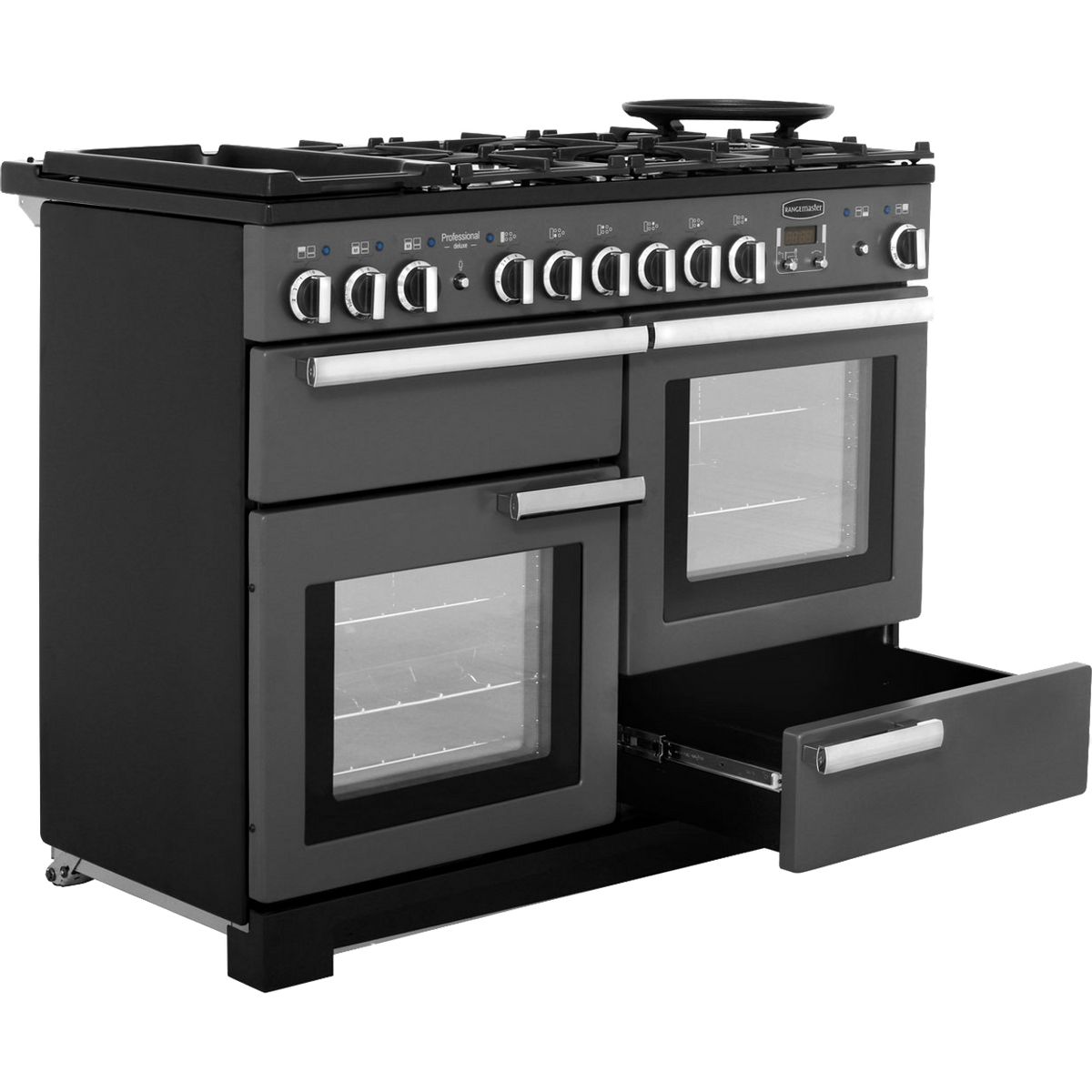 Rangemaster Professional Deluxe PDL110DFFSL-C 110cm Dual Fuel Range Cooker - Slate - A-A Rated