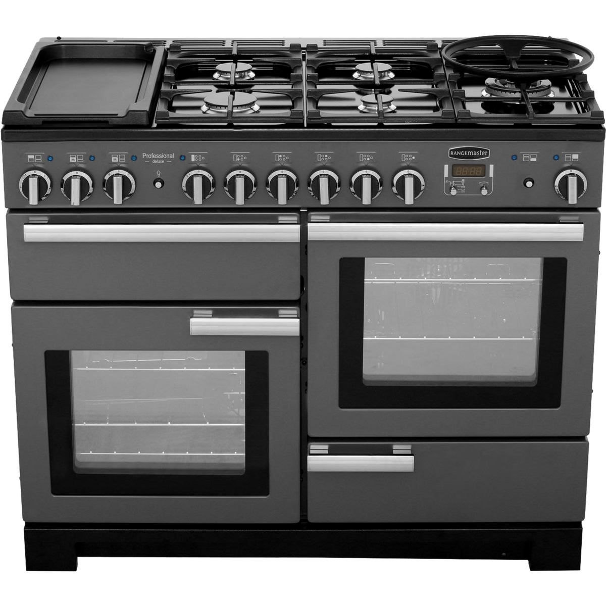 Rangemaster Professional Deluxe PDL110DFFSL-C 110cm Dual Fuel Range Cooker - Slate - A-A Rated