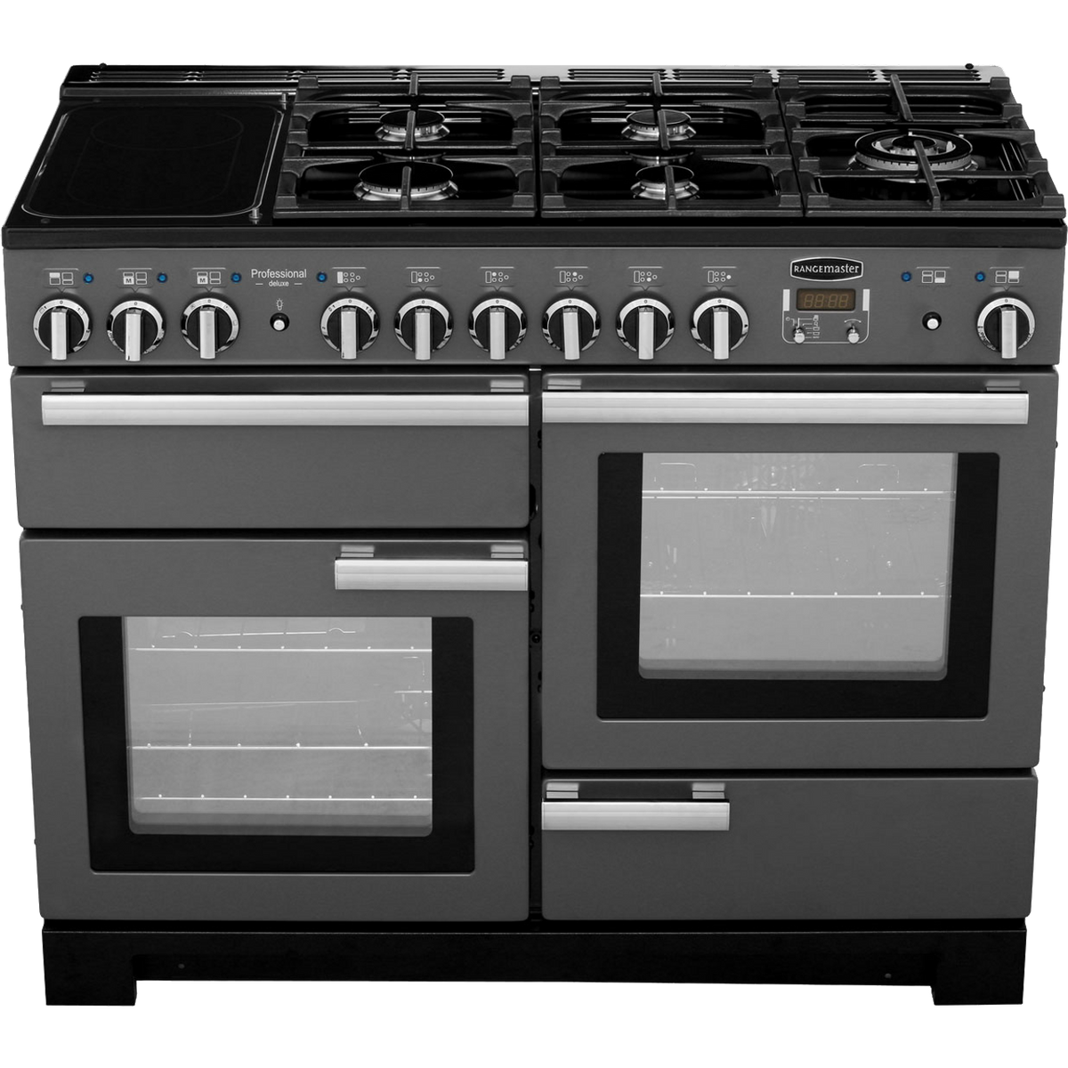 Rangemaster Professional Deluxe PDL110DFFSL-C 110cm Dual Fuel Range Cooker - Slate - A-A Rated