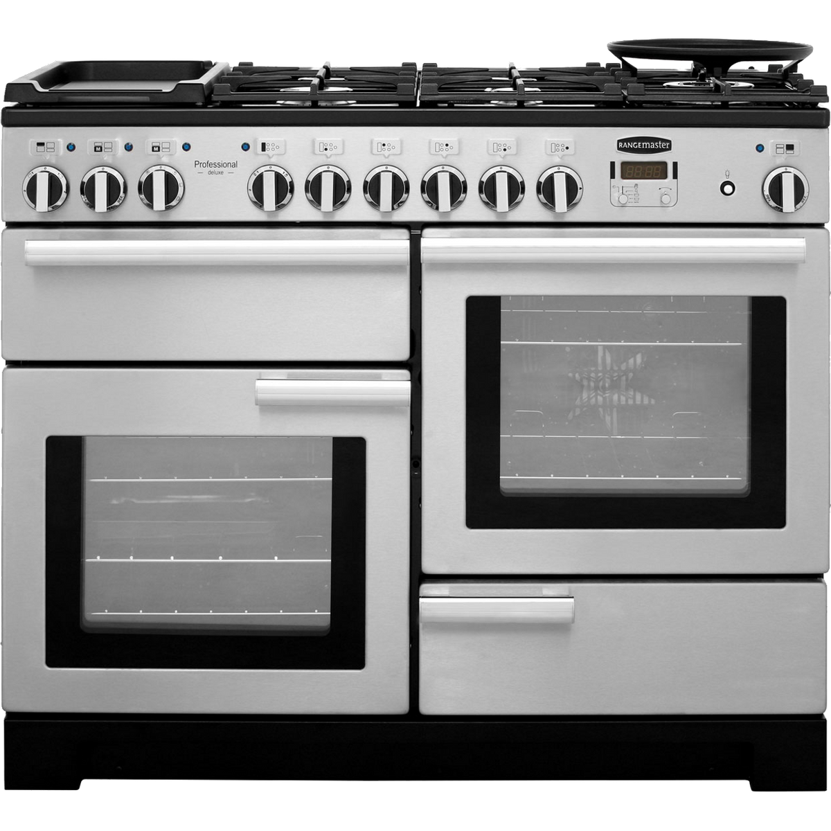 Rangemaster Professional Deluxe PDL110DFFSS-C 110cm Dual Fuel Range Cooker - Stainless Steel - A-A Rated