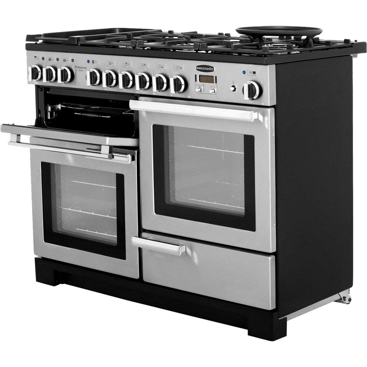 Rangemaster Professional Deluxe PDL110DFFSS-C 110cm Dual Fuel Range Cooker - Stainless Steel - A-A Rated