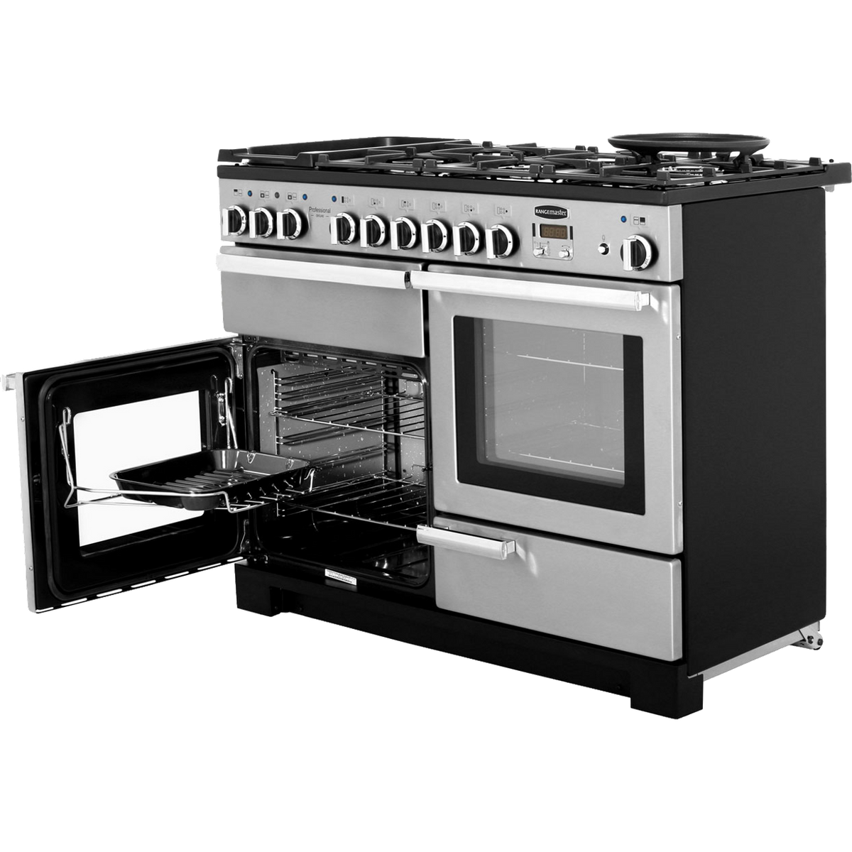 Rangemaster Professional Deluxe PDL110DFFSS-C 110cm Dual Fuel Range Cooker - Stainless Steel - A-A Rated