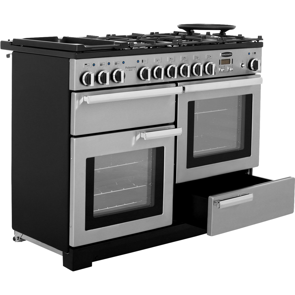 Rangemaster Professional Deluxe PDL110DFFSS-C 110cm Dual Fuel Range Cooker - Stainless Steel - A-A Rated