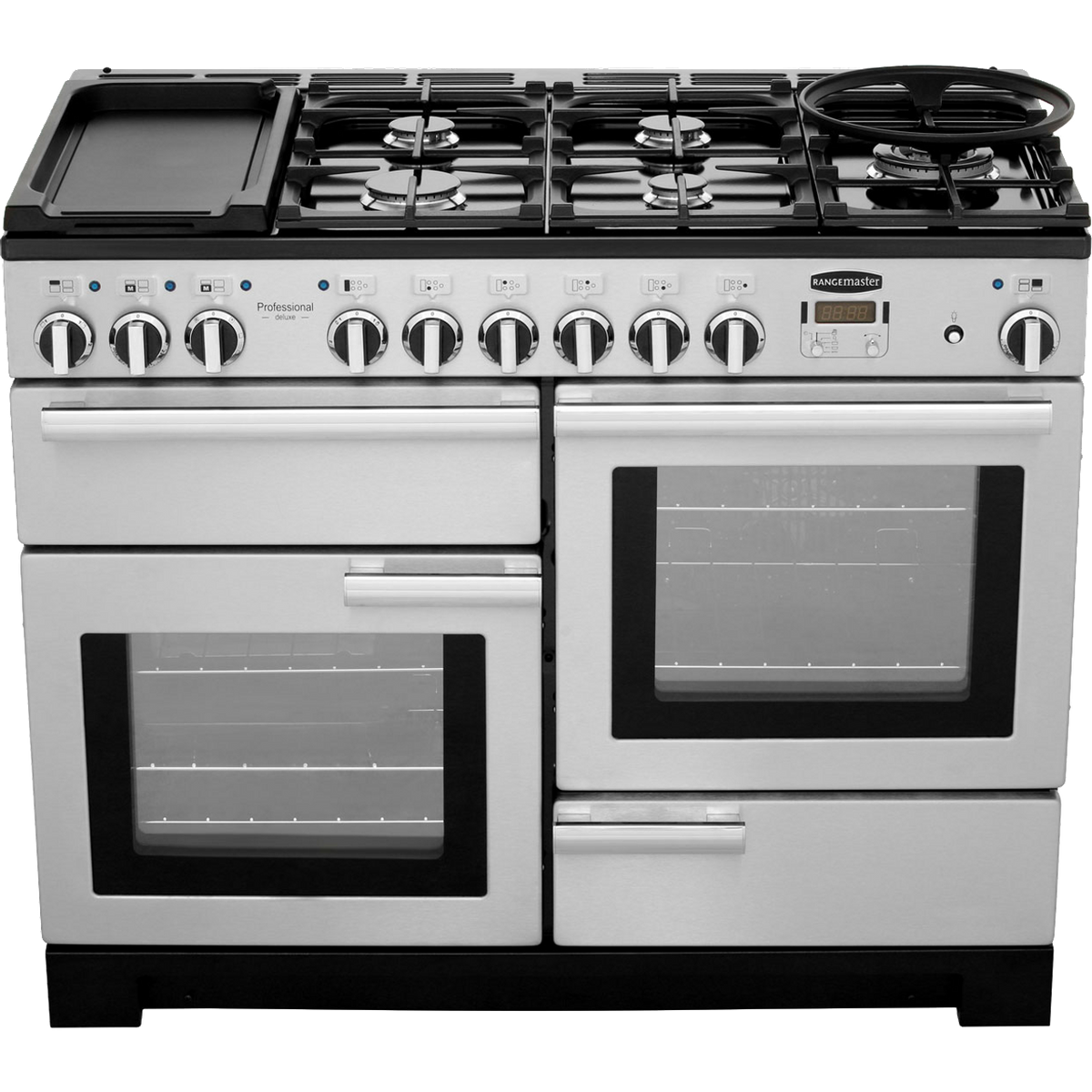 Rangemaster Professional Deluxe PDL110DFFSS-C 110cm Dual Fuel Range Cooker - Stainless Steel - A-A Rated