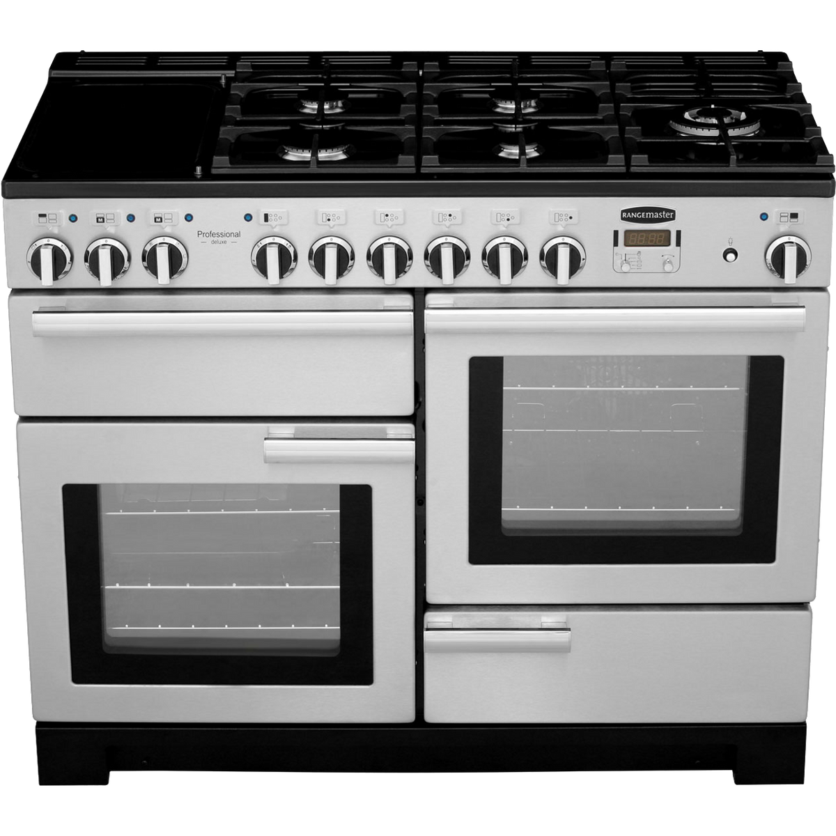 Rangemaster Professional Deluxe PDL110DFFSS-C 110cm Dual Fuel Range Cooker - Stainless Steel - A-A Rated