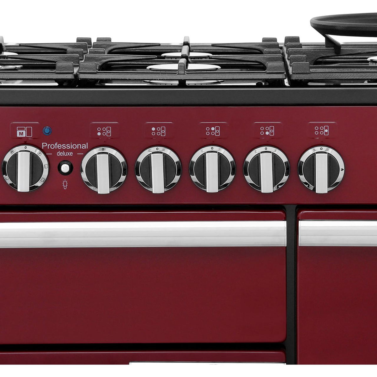 Rangemaster Professional Deluxe PDL90DFFCY-C 90cm Dual Fuel Range Cooker - Cranberry - A-A Rated