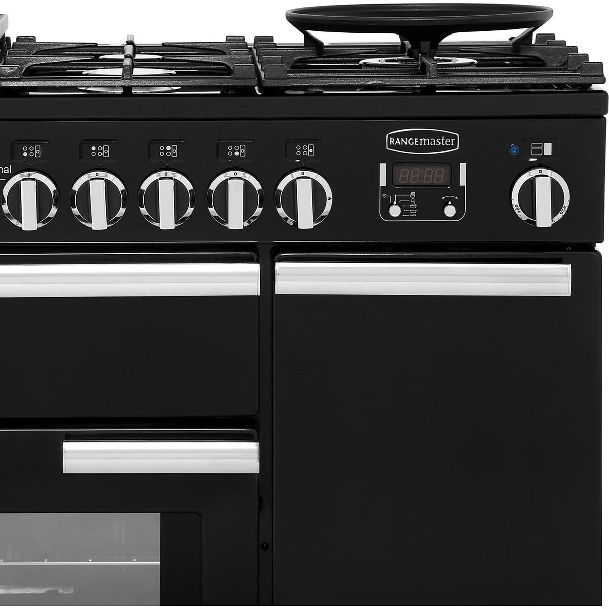 Rangemaster Professional Deluxe PDL90DFFGB-C 90cm Dual Fuel Range Cooker - Black - A-A Rated