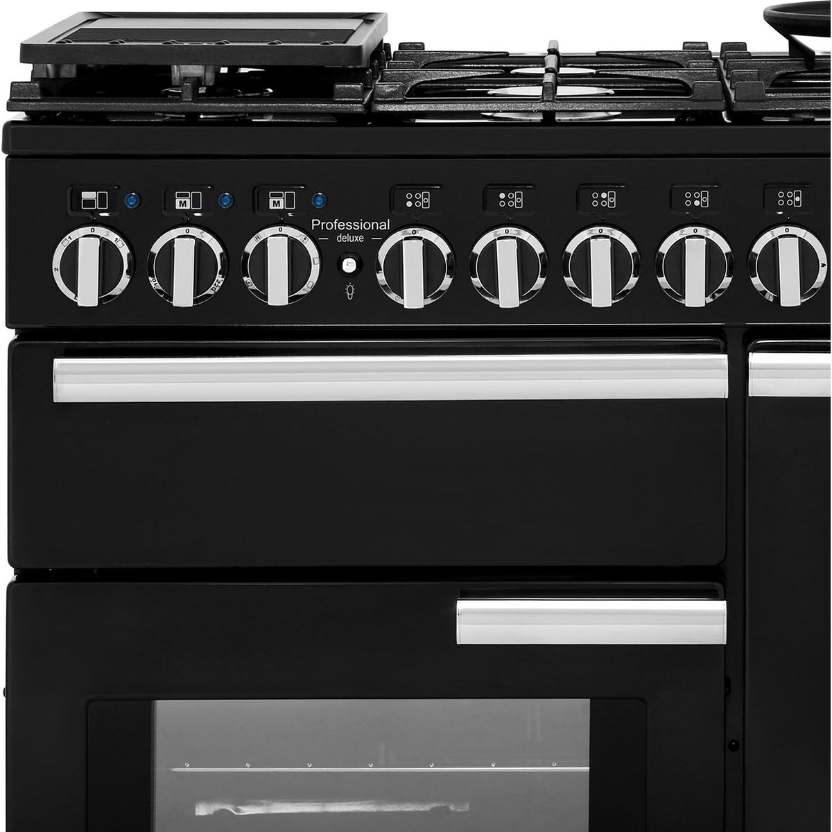 Rangemaster Professional Deluxe PDL90DFFGB-C 90cm Dual Fuel Range Cooker - Black - A-A Rated