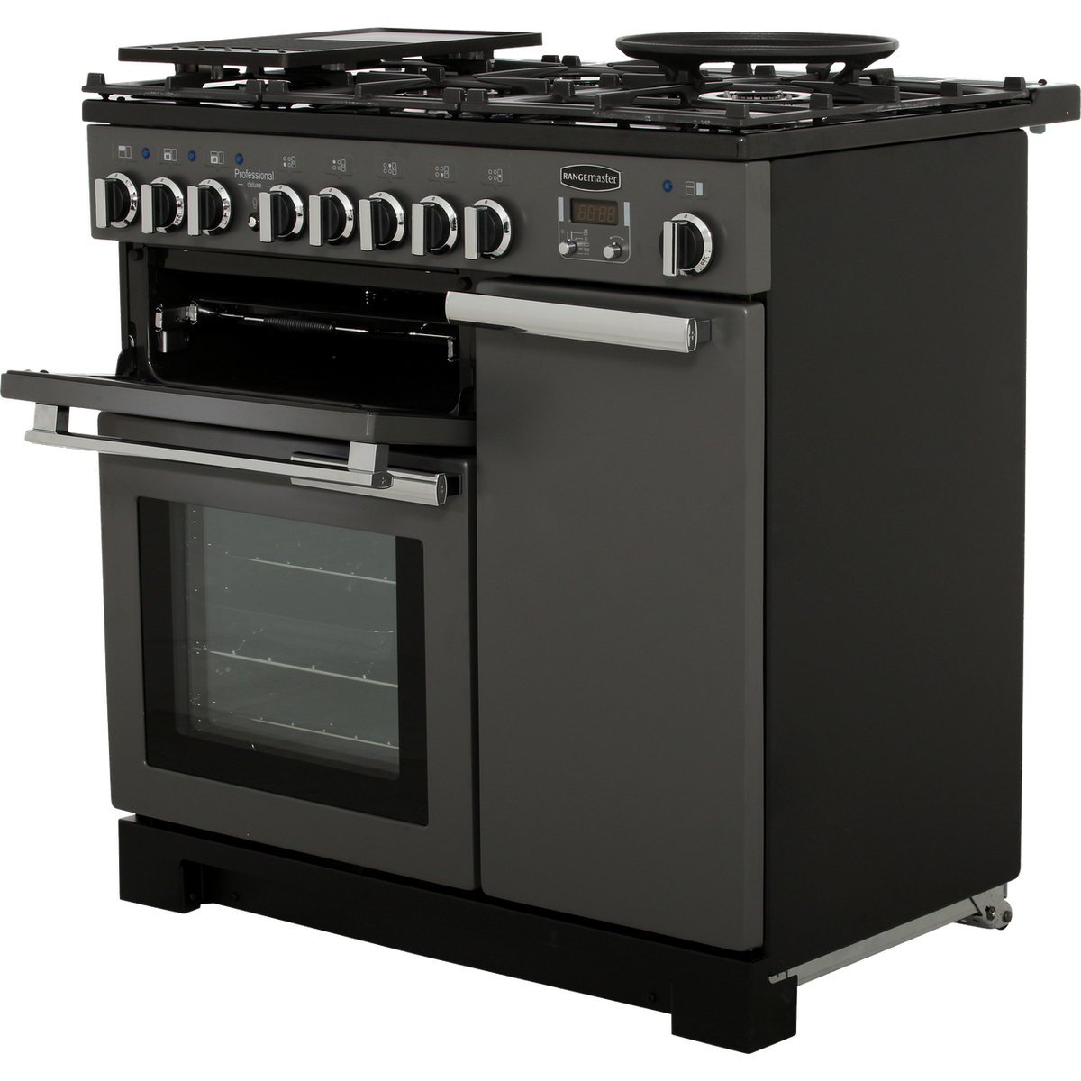 Rangemaster Professional Deluxe PDL90DFFSL-C 90cm Dual Fuel Range Cooker - Slate - A-A Rated