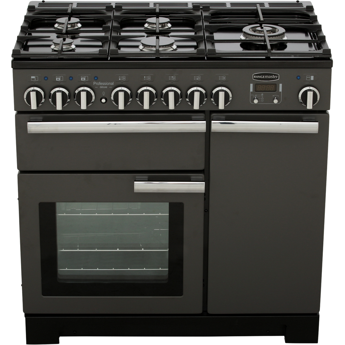 Rangemaster Professional Deluxe PDL90DFFSL-C 90cm Dual Fuel Range Cooker - Slate - A-A Rated