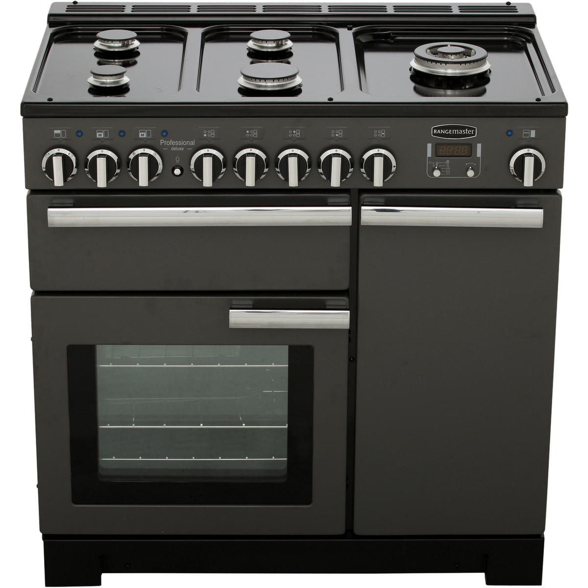 Rangemaster Professional Deluxe PDL90DFFSL-C 90cm Dual Fuel Range Cooker - Slate - A-A Rated