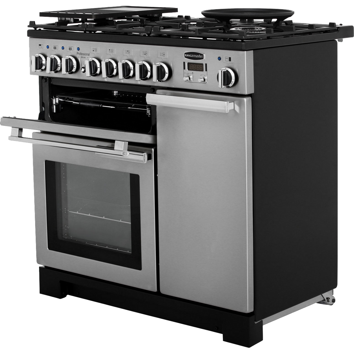 Rangemaster Professional Deluxe PDL90DFFSS-C 90cm Dual Fuel Range Cooker - Stainless Steel - A-A Rated