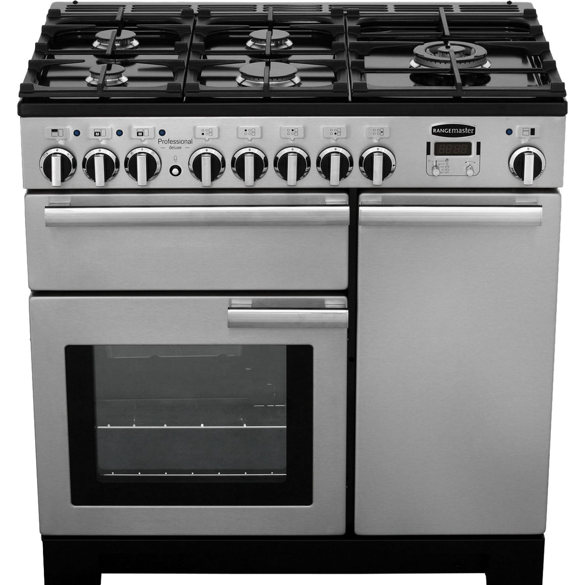 Rangemaster Professional Deluxe PDL90DFFSS-C 90cm Dual Fuel Range Cooker - Stainless Steel - A-A Rated