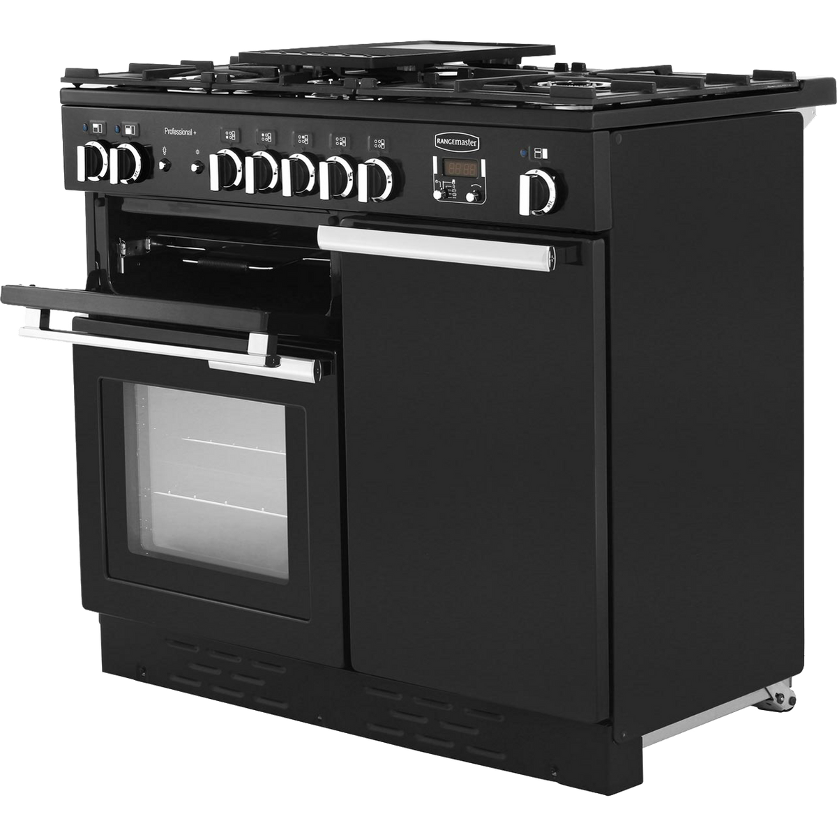 Rangemaster Professional Plus PROP100DFFGB-C 100cm Dual Fuel Range Cooker - Black - A-A Rated