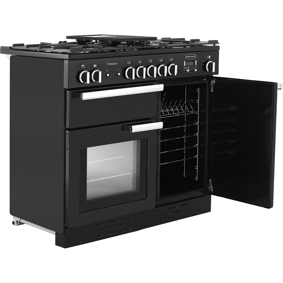 Rangemaster Professional Plus PROP100DFFGB-C 100cm Dual Fuel Range Cooker - Black - A-A Rated