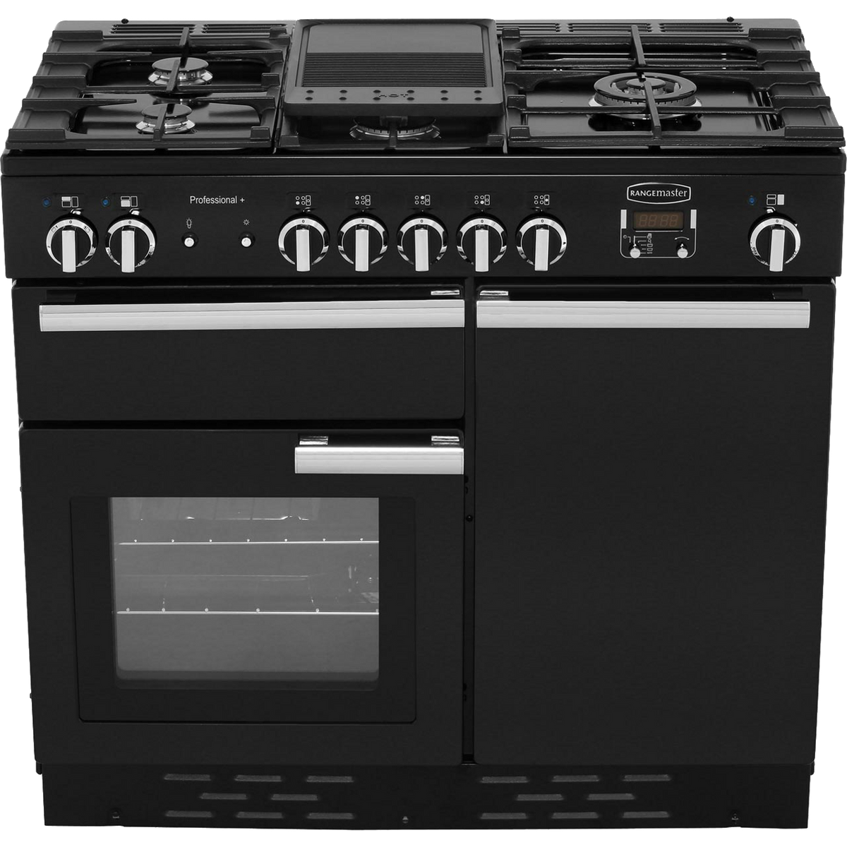 Rangemaster Professional Plus PROP100DFFGB-C 100cm Dual Fuel Range Cooker - Black - A-A Rated