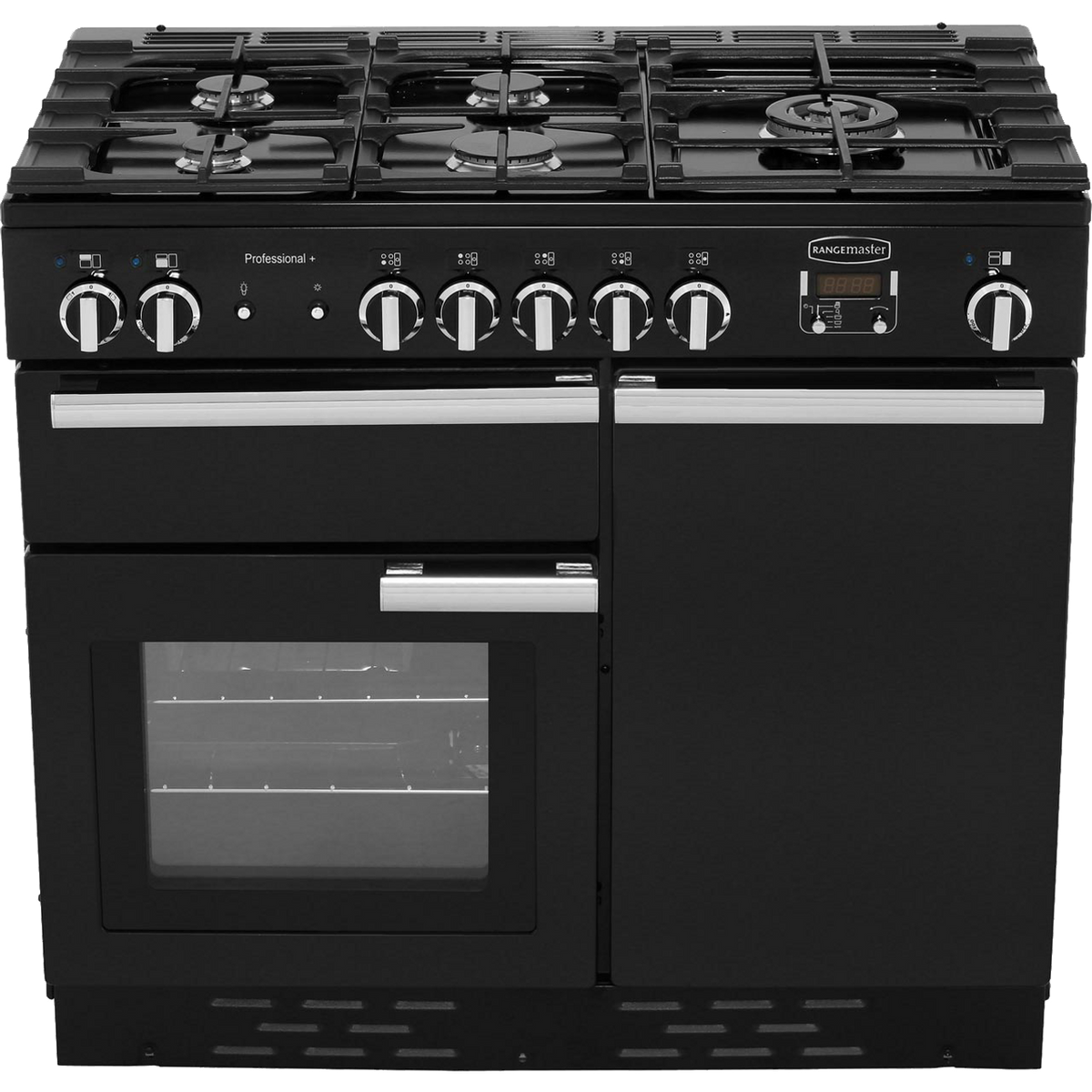 Rangemaster Professional Plus PROP100DFFGB-C 100cm Dual Fuel Range Cooker - Black - A-A Rated