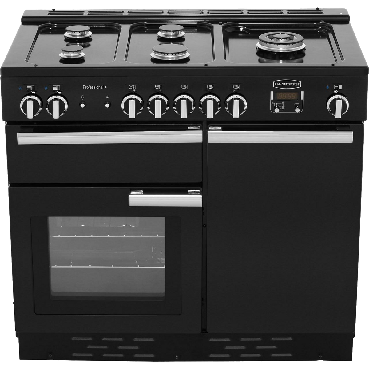 Rangemaster Professional Plus PROP100DFFGB-C 100cm Dual Fuel Range Cooker - Black - A-A Rated