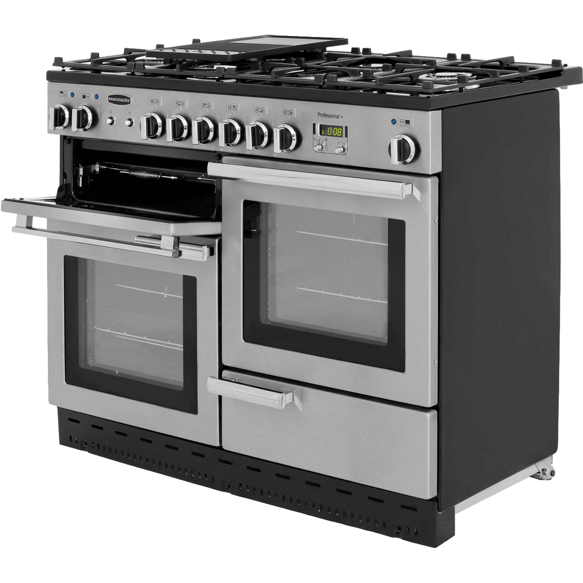 Rangemaster Professional Plus PROP110DFFSS-C 110cm Dual Fuel Range Cooker - Stainless Steel - A-A Rated