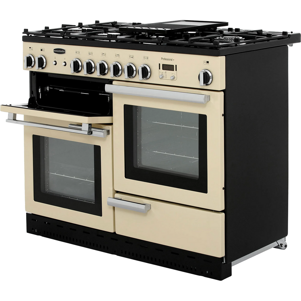 Rangemaster Professional Plus PROP110NGFCR-C 110cm Gas Range Cooker - Cream - Chrome - A+-A+ Rated