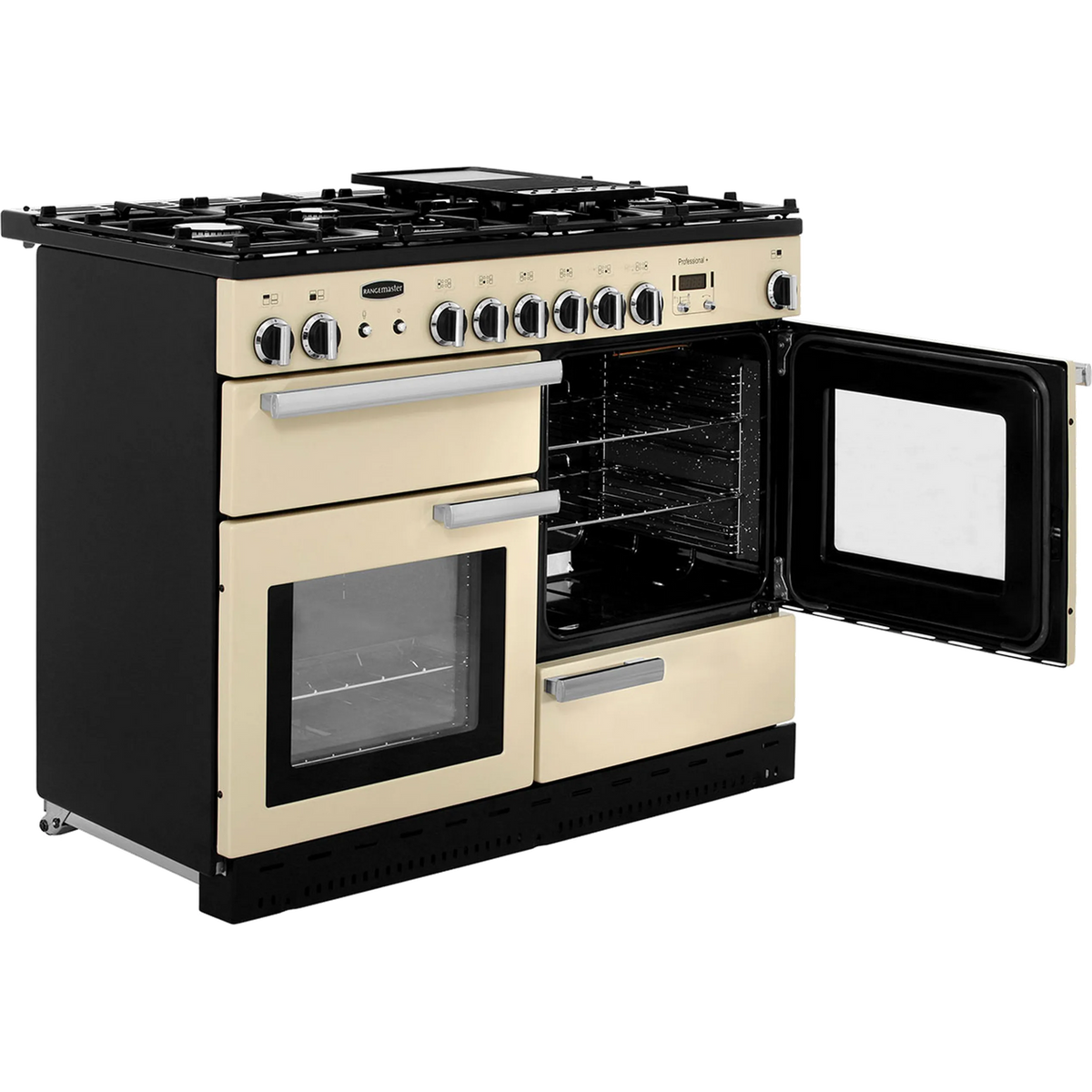 Rangemaster Professional Plus PROP110NGFCR-C 110cm Gas Range Cooker - Cream - Chrome - A+-A+ Rated