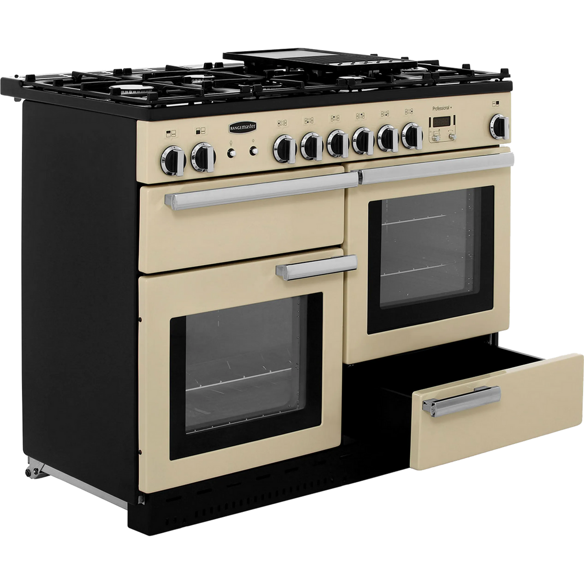 Rangemaster Professional Plus PROP110NGFCR-C 110cm Gas Range Cooker - Cream - Chrome - A+-A+ Rated