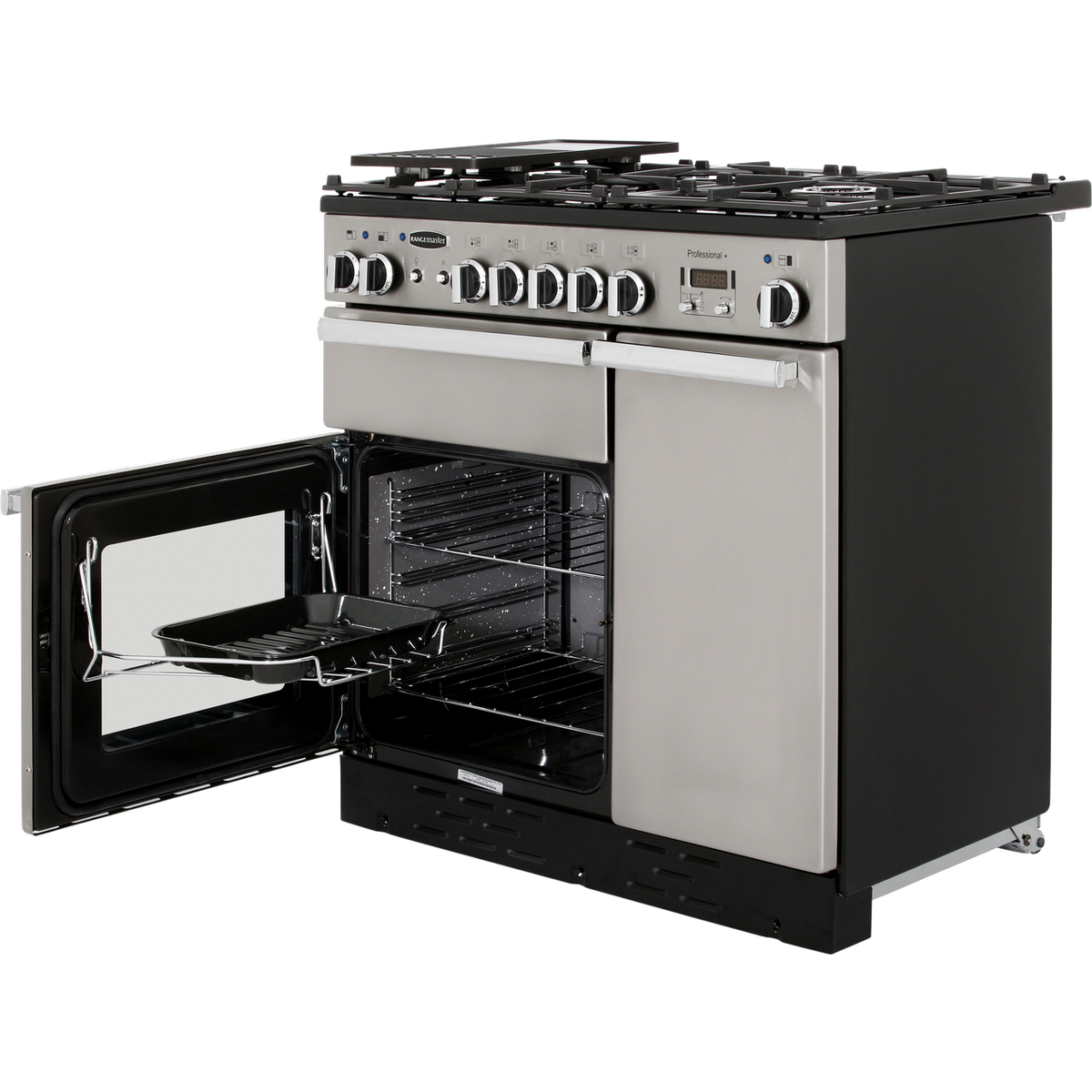 Rangemaster Professional Plus PROP90DFFSS-C 90cm Dual Fuel Range Cooker - Stainless Steel - A-A Rated