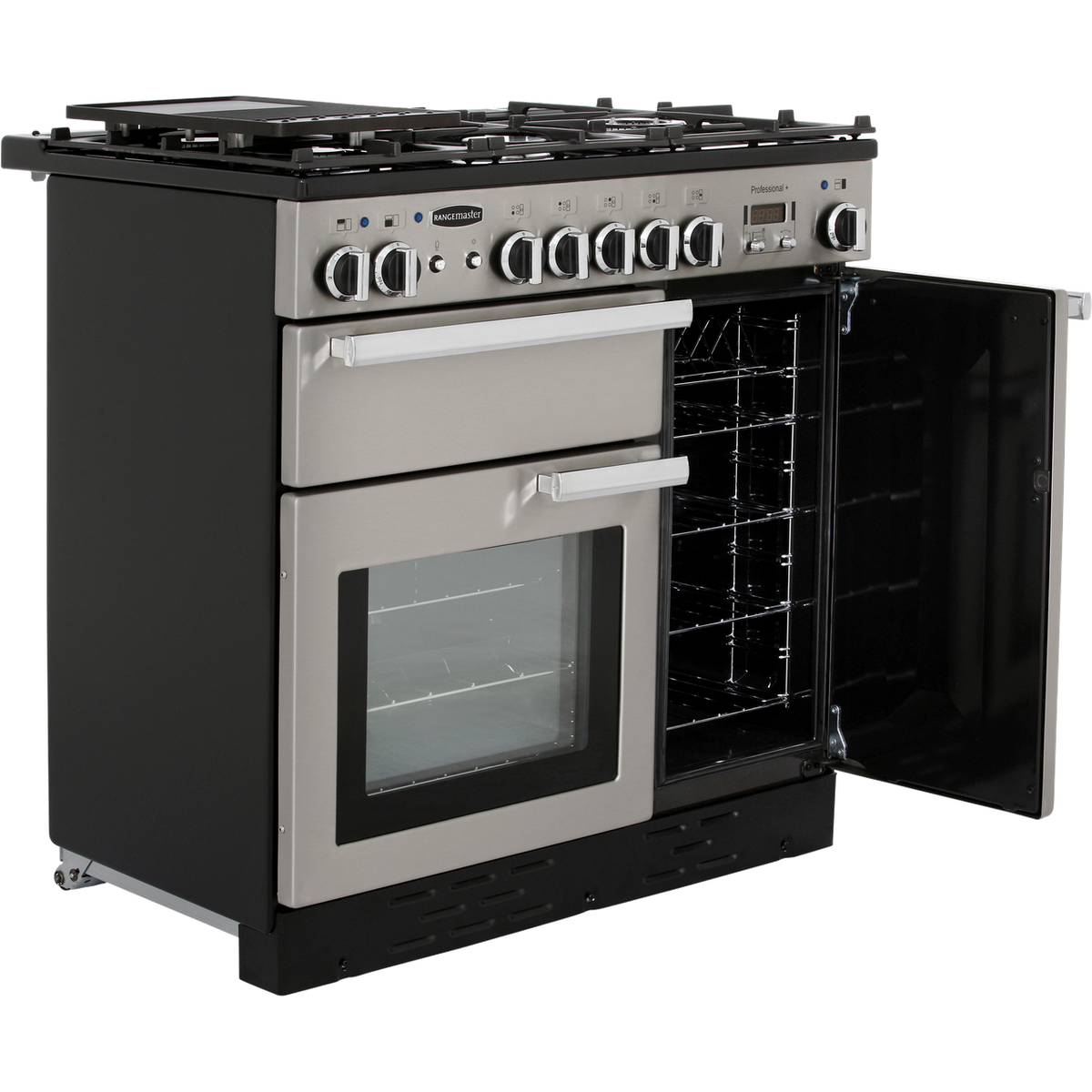 Rangemaster Professional Plus PROP90DFFSS-C 90cm Dual Fuel Range Cooker - Stainless Steel - A-A Rated