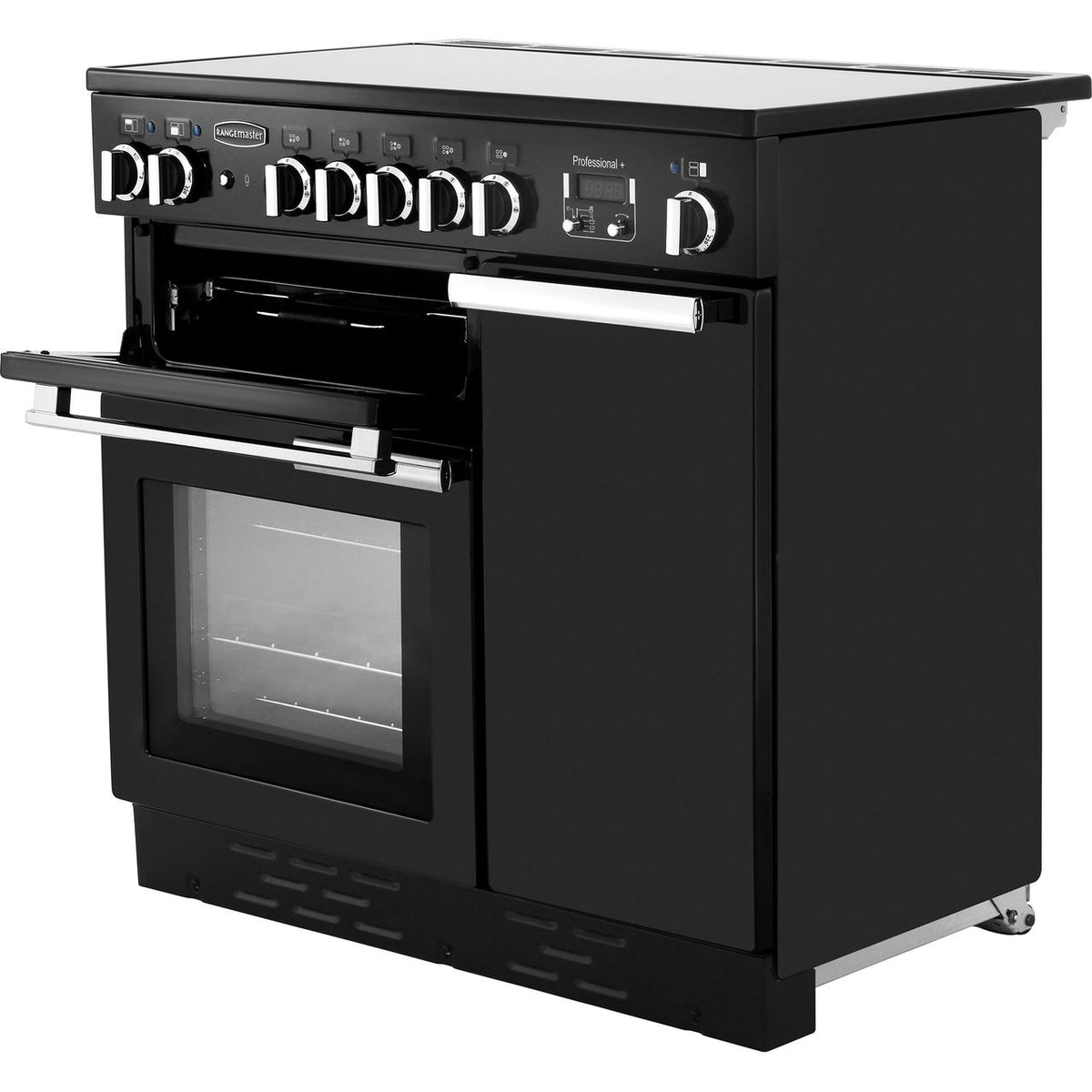 Rangemaster Professional Plus PROP90ECGB-C 90cm Electric Range Cooker with Ceramic Hob - Black - A-A Rated