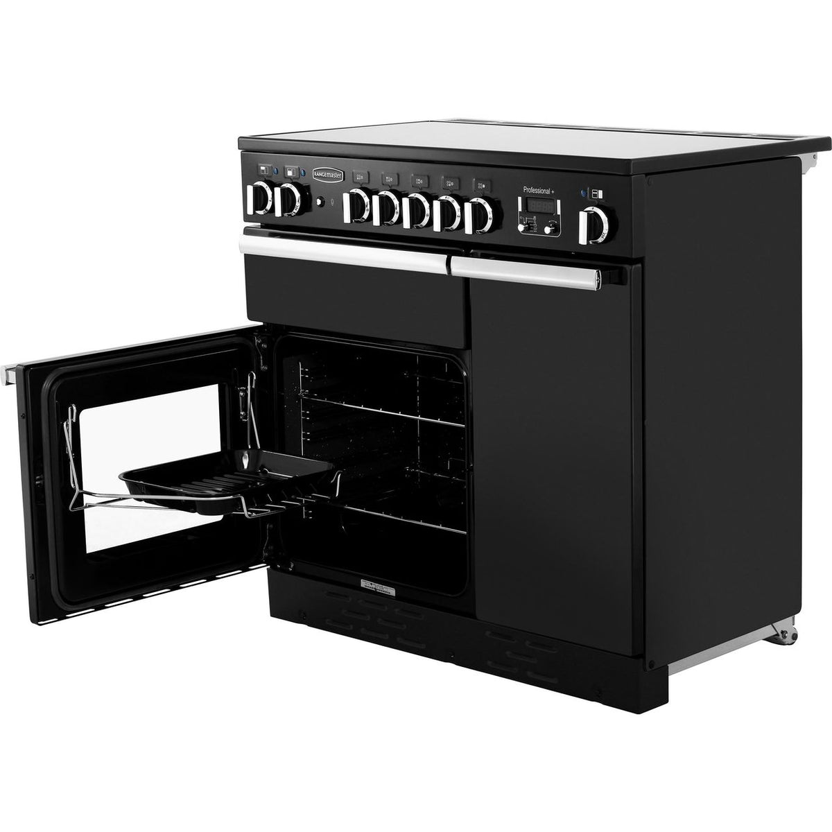 Rangemaster Professional Plus PROP90ECGB-C 90cm Electric Range Cooker with Ceramic Hob - Black - A-A Rated