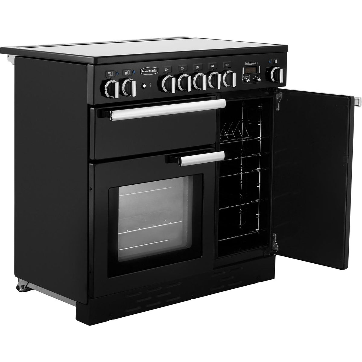 Rangemaster Professional Plus PROP90ECGB-C 90cm Electric Range Cooker with Ceramic Hob - Black - A-A Rated