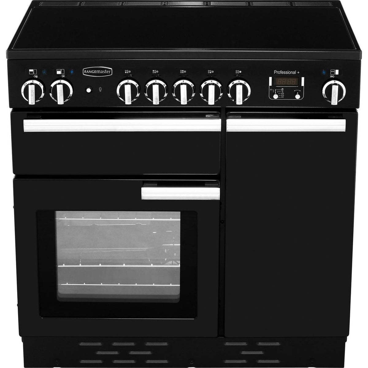 Rangemaster Professional Plus PROP90ECGB-C 90cm Electric Range Cooker with Ceramic Hob - Black - A-A Rated