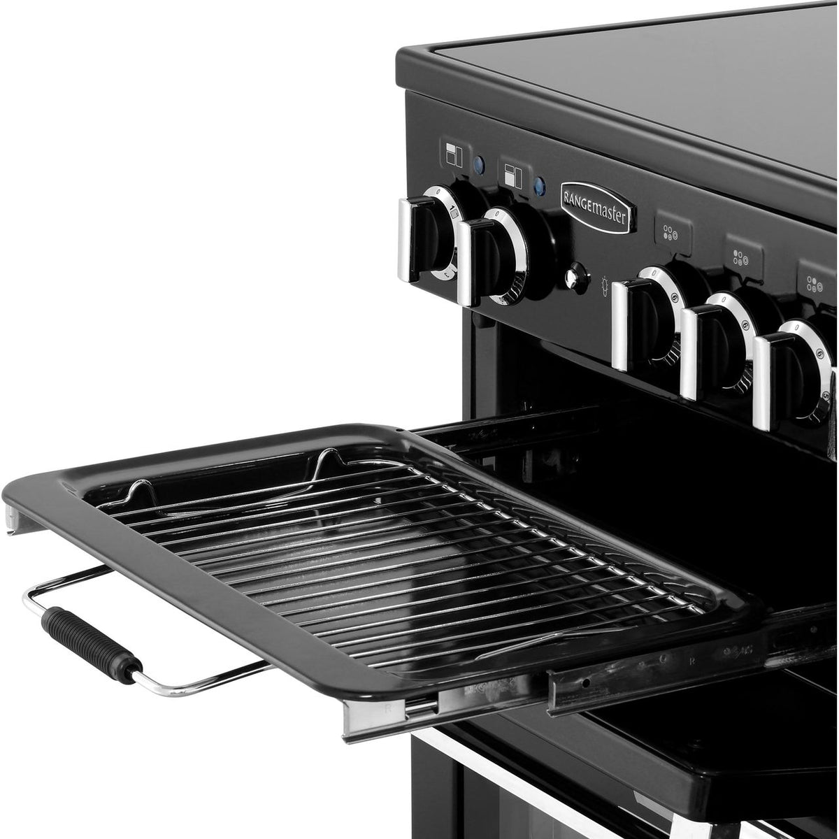 Rangemaster Professional Plus PROP90ECGB-C 90cm Electric Range Cooker with Ceramic Hob - Black - A-A Rated