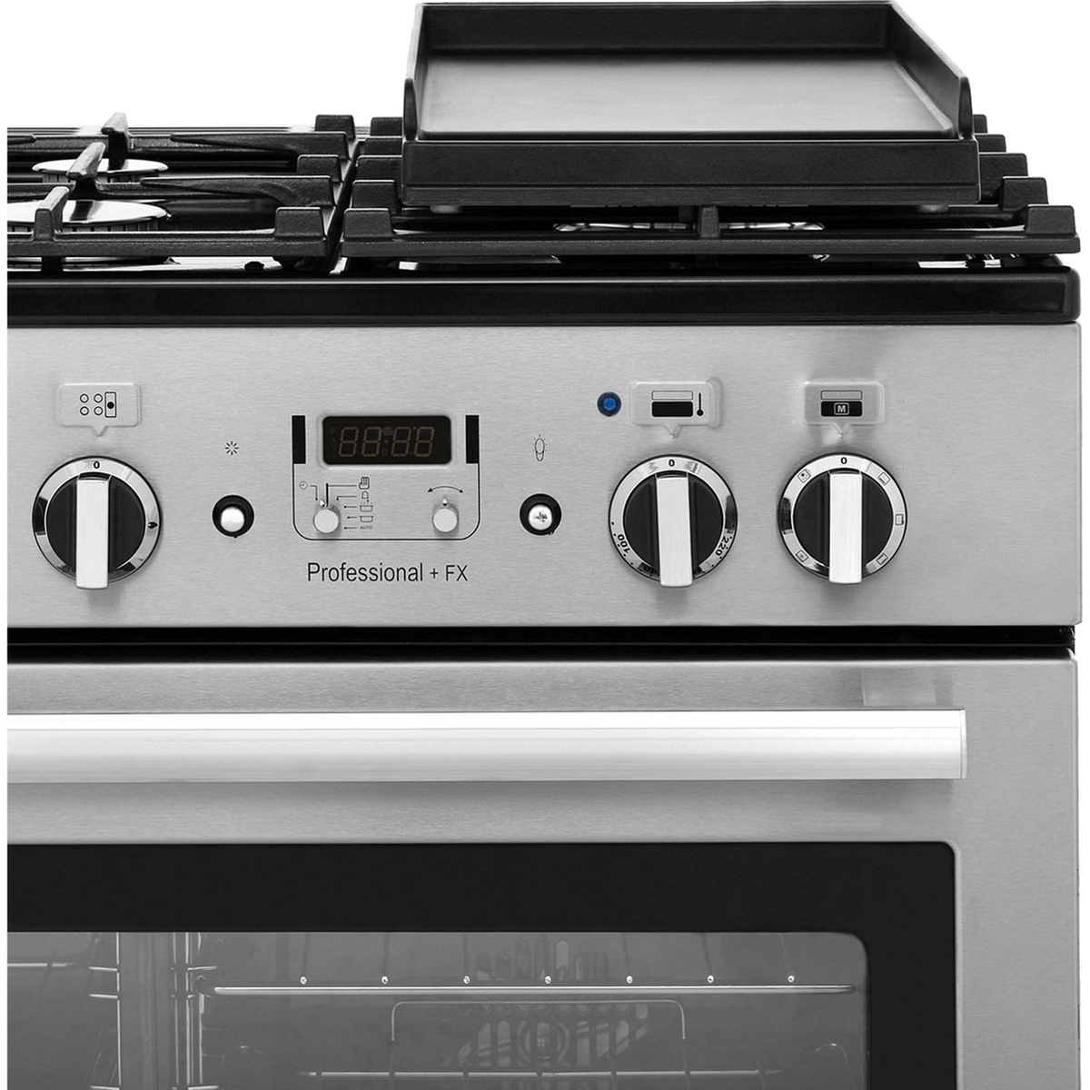 Rangemaster Professional Plus FX PROP90FXDFFSS-C 90cm Dual Fuel Range Cooker - Stainless Steel - Chrome - A Rated