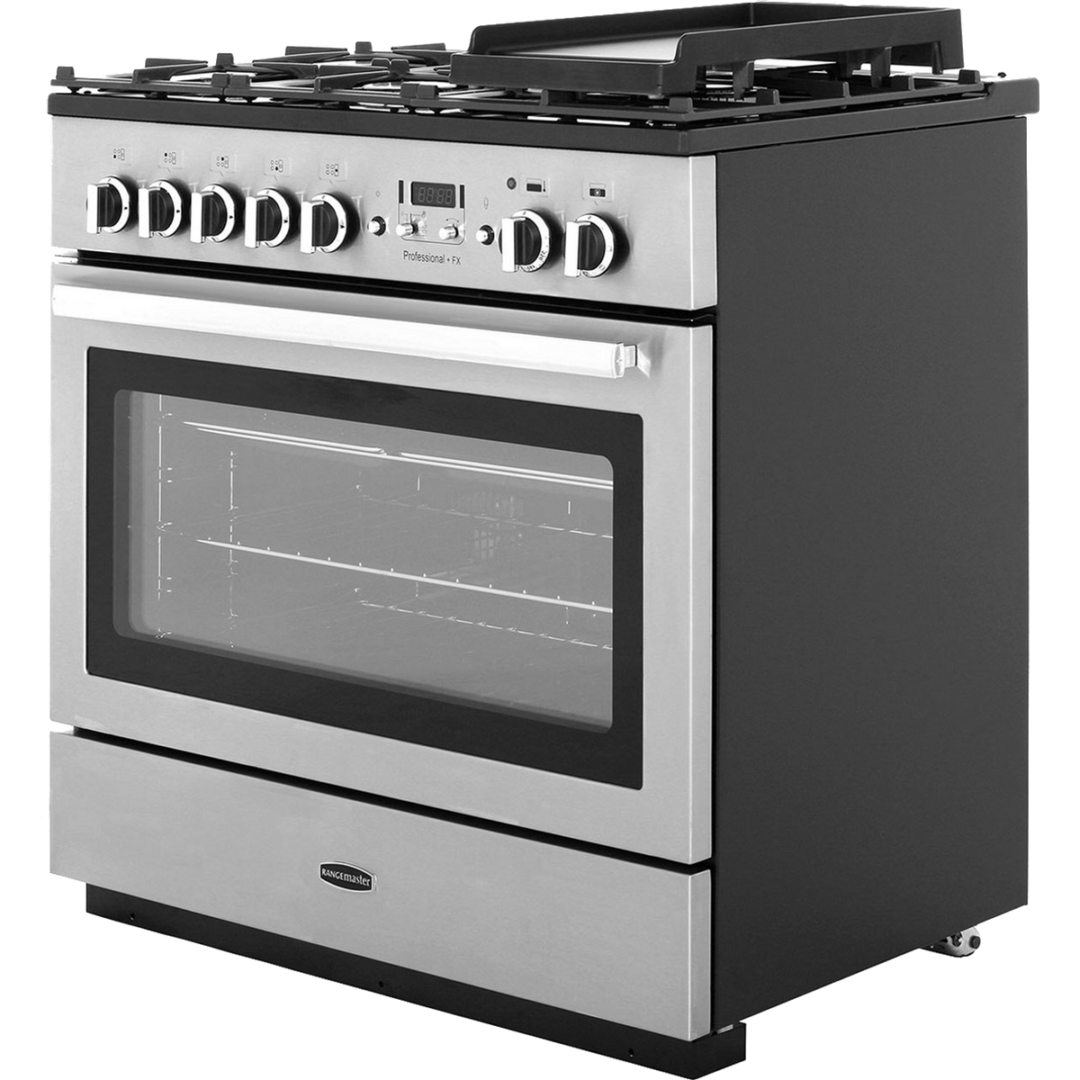 Rangemaster Professional Plus FX PROP90FXDFFSS-C 90cm Dual Fuel Range Cooker - Stainless Steel - Chrome - A Rated