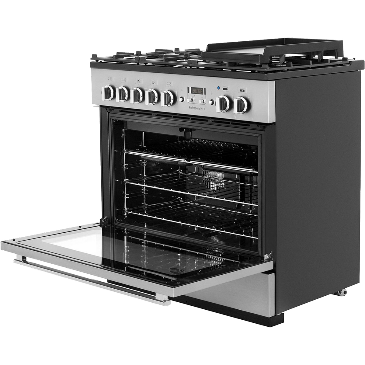 Rangemaster Professional Plus FX PROP90FXDFFSS-C 90cm Dual Fuel Range Cooker - Stainless Steel - Chrome - A Rated