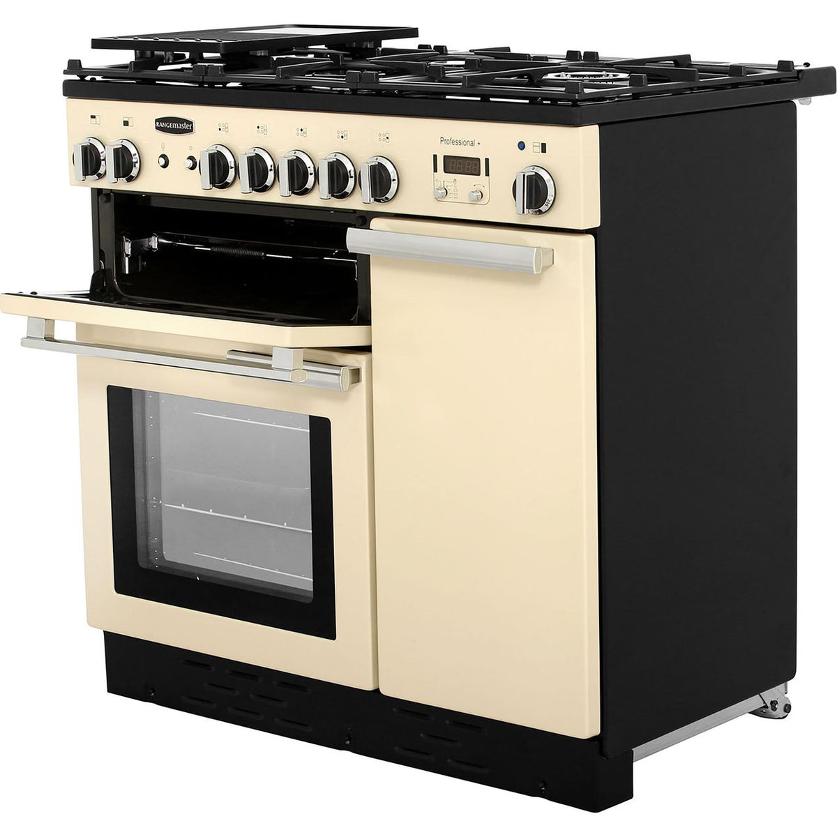 Rangemaster Professional Plus PROP90NGFCR-C 90cm Gas Range Cooker with Electric Fan Oven - Cream - A+-A Rated