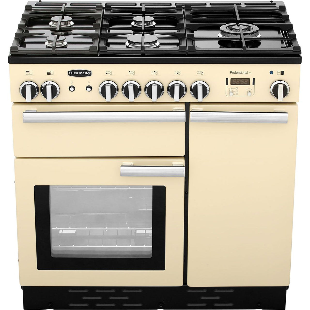 Rangemaster Professional Plus PROP90NGFCR-C 90cm Gas Range Cooker with Electric Fan Oven - Cream - A+-A Rated