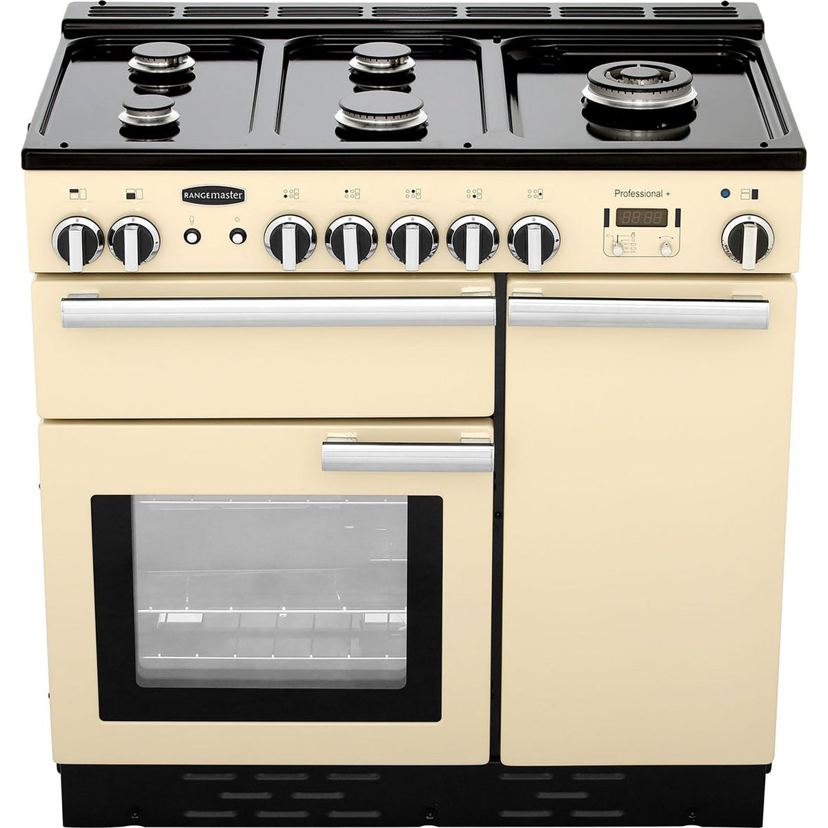 Rangemaster Professional Plus PROP90NGFCR-C 90cm Gas Range Cooker with Electric Fan Oven - Cream - A+-A Rated