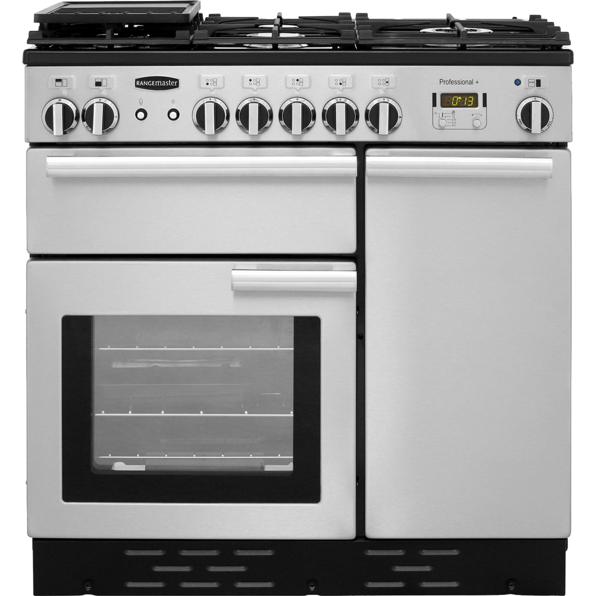 Rangemaster Professional Plus PROP90NGFSS-C 90cm Gas Range Cooker with Electric Fan Oven - Stainless Steel - A+-A Rated